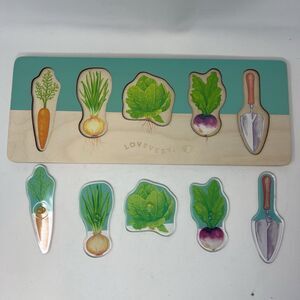 Lovevery Community Garden Vegetable Puzzle Adventurer Kit 16-18 mos COMPLETE